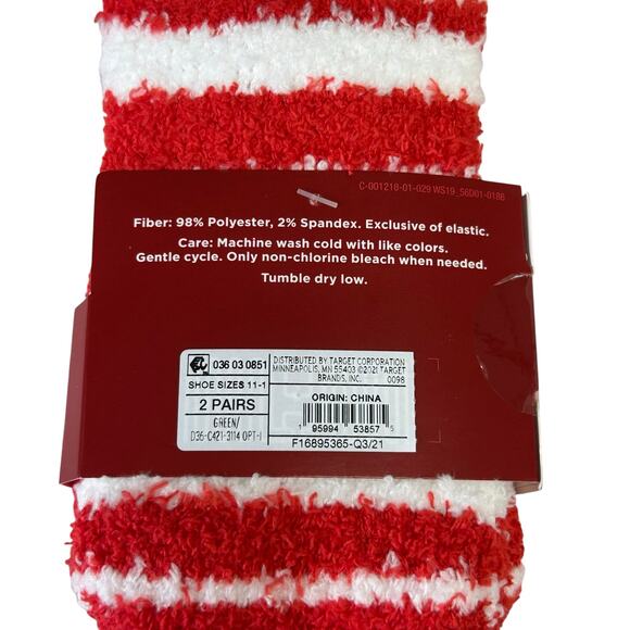 NWT Wondershop at Target Kids Super Soft Santa Crew Socks 2 Pairs XS/S (11-1) - Picture 3 of 4